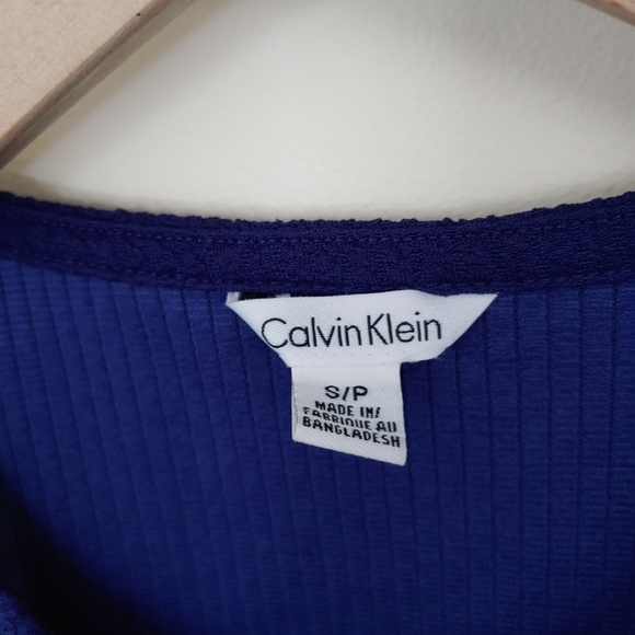Navy Calvin Klein Textured Tank Blouse (S) - Picture 2 of 3